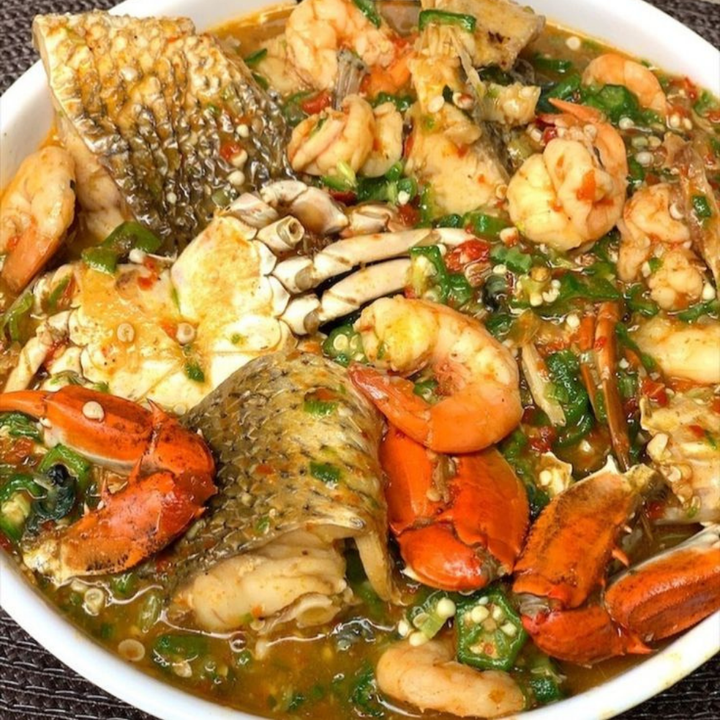 Tray of Seafood Okra