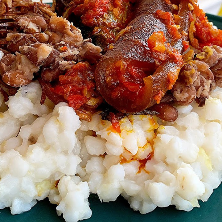 Corn & Beans (Egbo & Ewa) With Ponmo Sauce