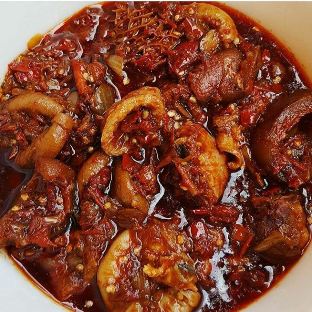 Tray of Ewa Agoyin Sauce