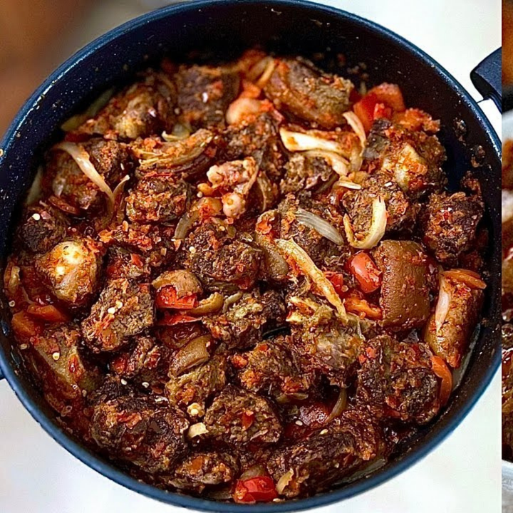 Tray of Goat Meat Sauce