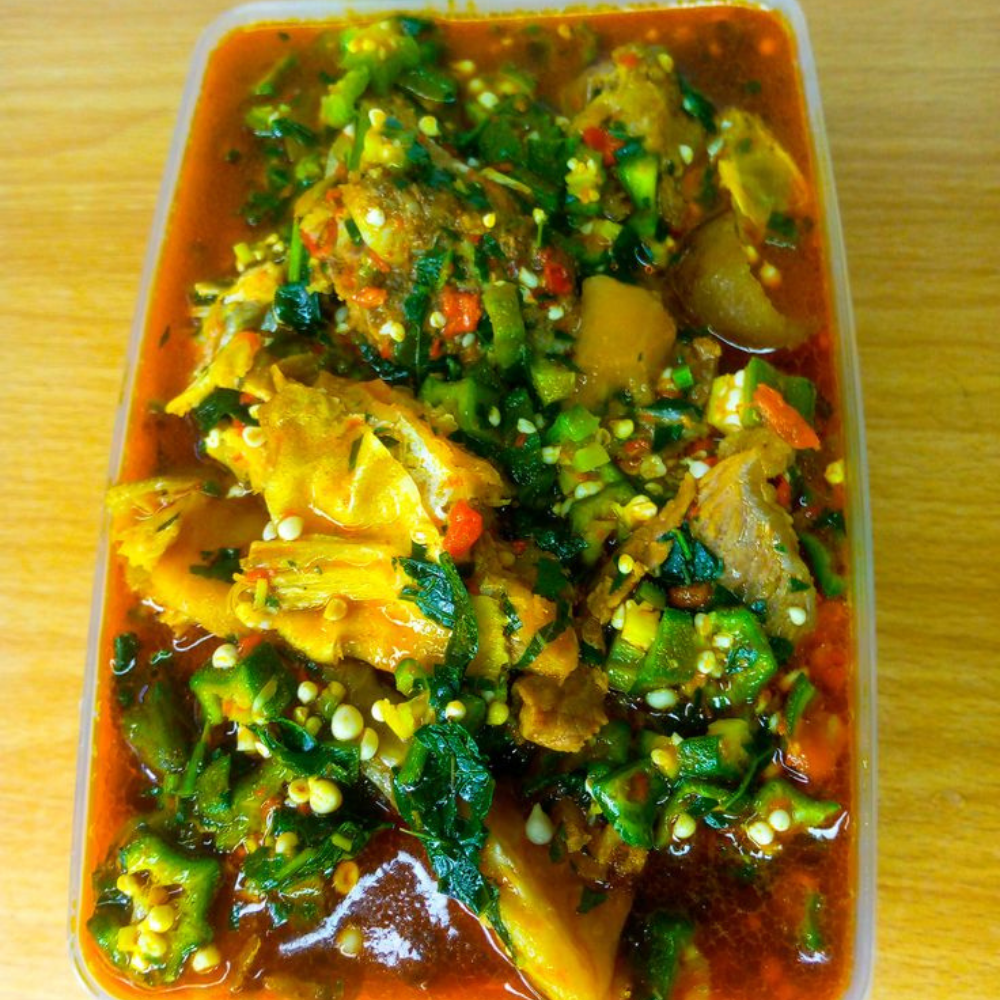 Tray of Okra Soup